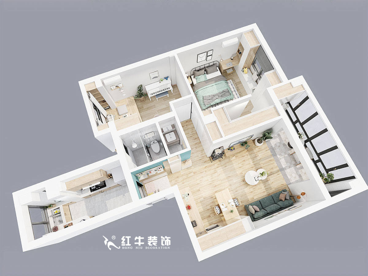 魏利利_市政天元城花語座13-303-85㎡-現(xiàn)代簡約00鳥瞰圖