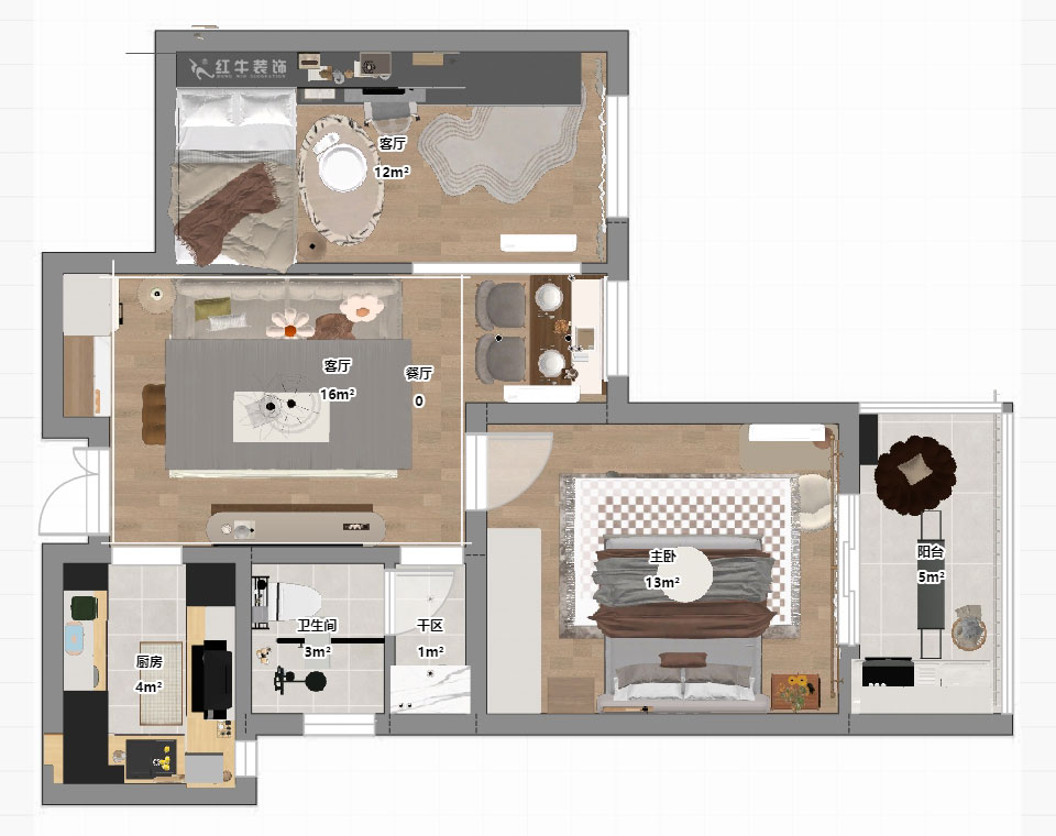 朱彥｜鳳翔新城6-3-310-65㎡-現(xiàn)代簡約風格｜2室2廳1衛(wèi)｜老房改造｜定制家｜全包9