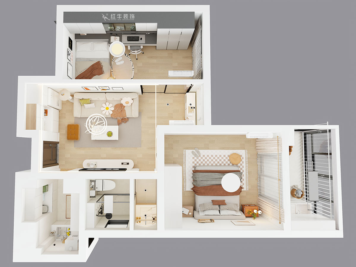 朱彥｜鳳翔新城6-3-310-65㎡-現(xiàn)代簡約風格｜2室2廳1衛(wèi)｜老房改造｜定制家｜全包9